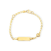Baby Kinder Gelbgold Bracelet mit Herz & Gratis Gravur - GB-907/9